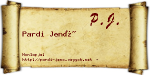 Pardi Jenő névjegykártya