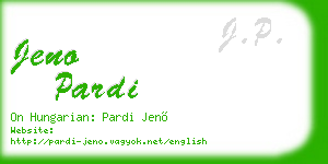 jeno pardi business card