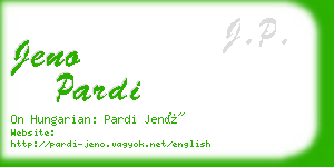 jeno pardi business card